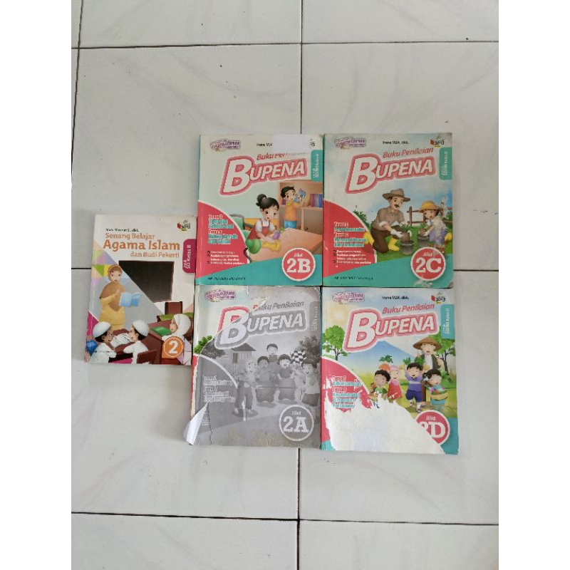 Buku Bupena bekas 5 buku PAI, 2a, 2b, 2c, 2d