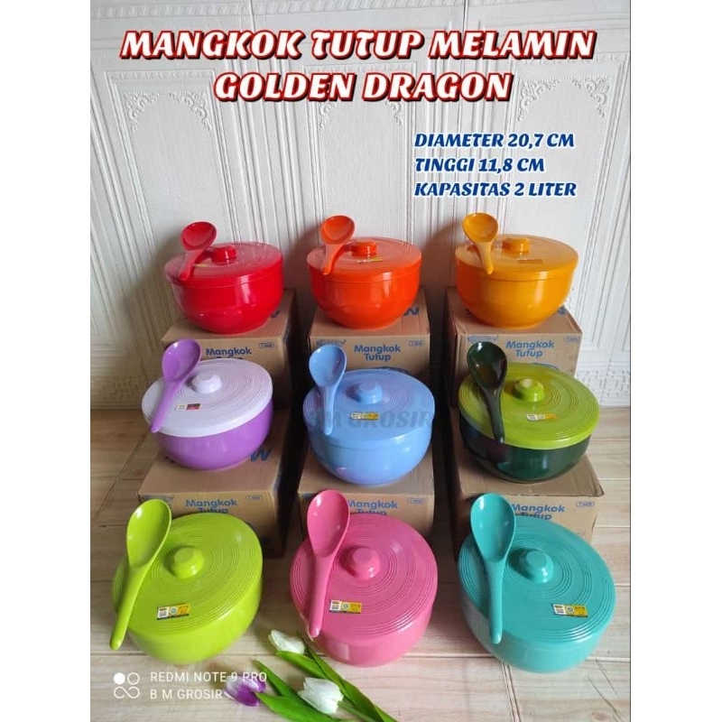 mangkok tutup golden dragon t0408 + centong