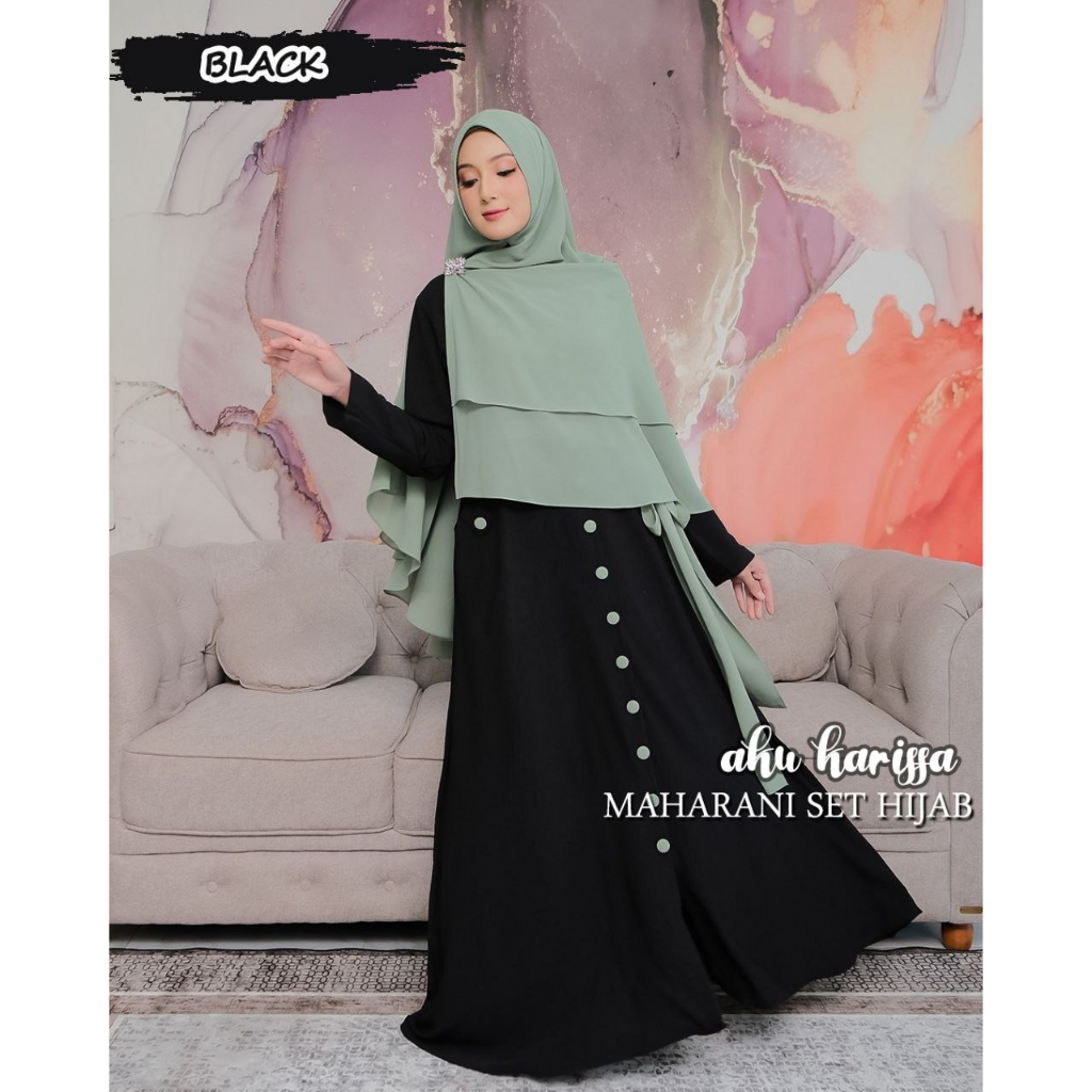 AKU  KARISSA Maharani Set Hijab Bahan Crinkle Allsize LD 110 120