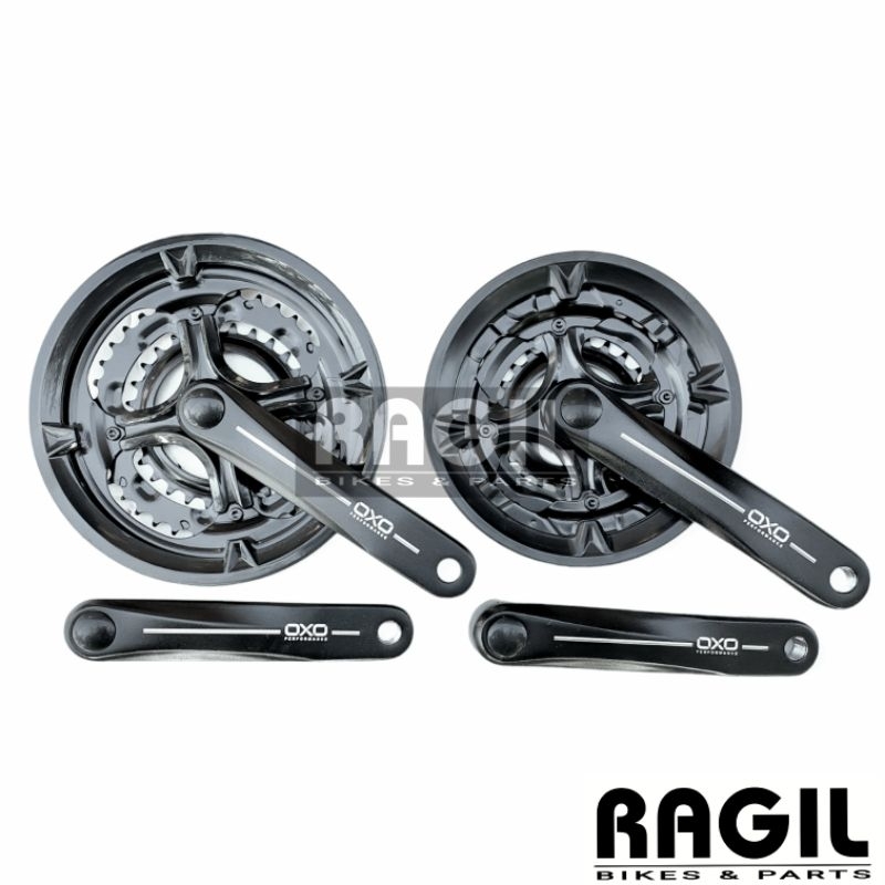 CRANK 3 SPEED OXO 48T 42T ALLOY 48 38 28 42 34 24 GIR GEAR DEPAN TENGAH SEPEDA MTB FEDERAL 170 48T 3