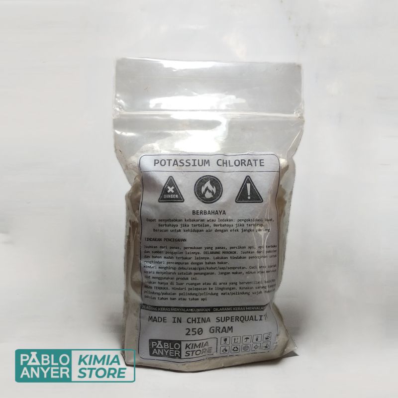 Pottasium Chlorate, KCLO3, Kualitas Super, Netto 250g