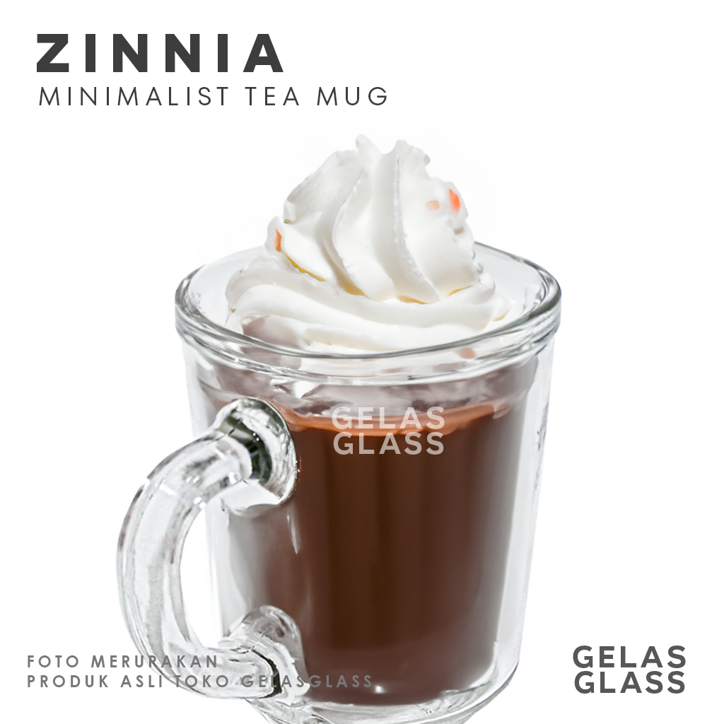 Gelas Polos Anti Tetes Cangkir Bening Cup Mug Gagang Cafe Resto Depot Kaca Teh Kopi Milk Tea Teh Tar