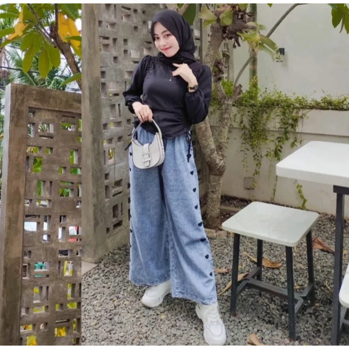 Celana Panjang Hw Kulot Jeans Boyfriend Korea 27-34 / Kulot Jeans Love