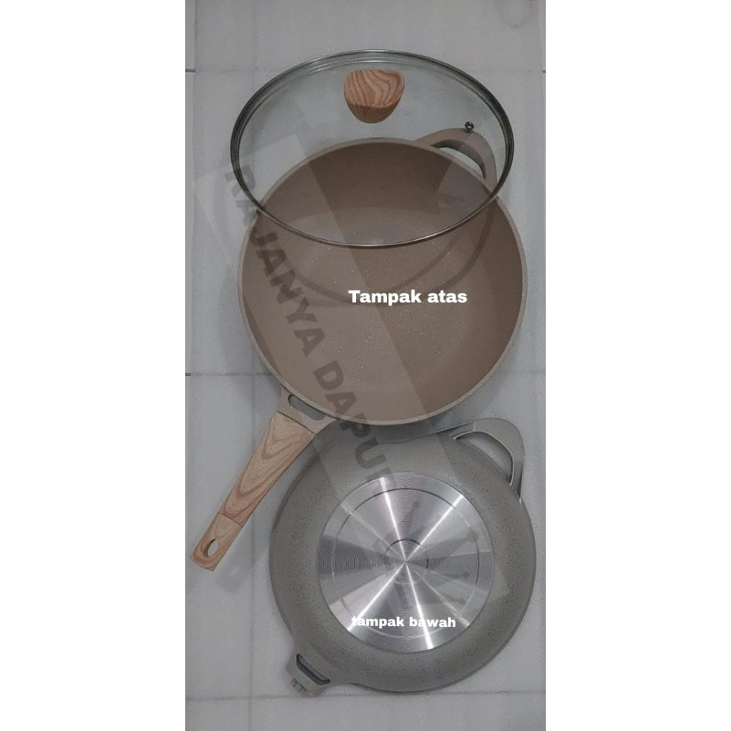 Wajan anti lengket kabuto - Wajan coating granite - wajan keramik kabuto - wokpan keramik tutup kaca