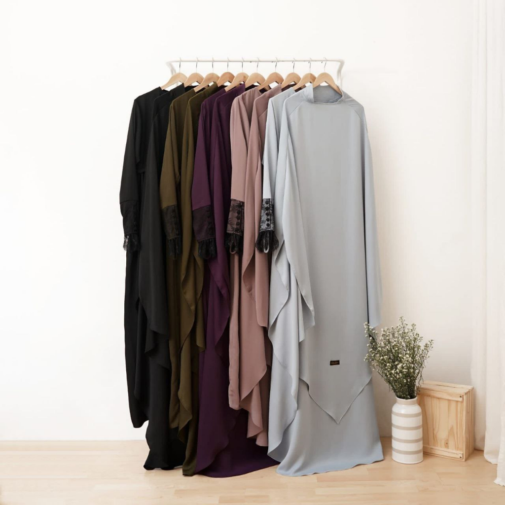Set Gamis Khimar FK Bilqis by Hitam Hitam
