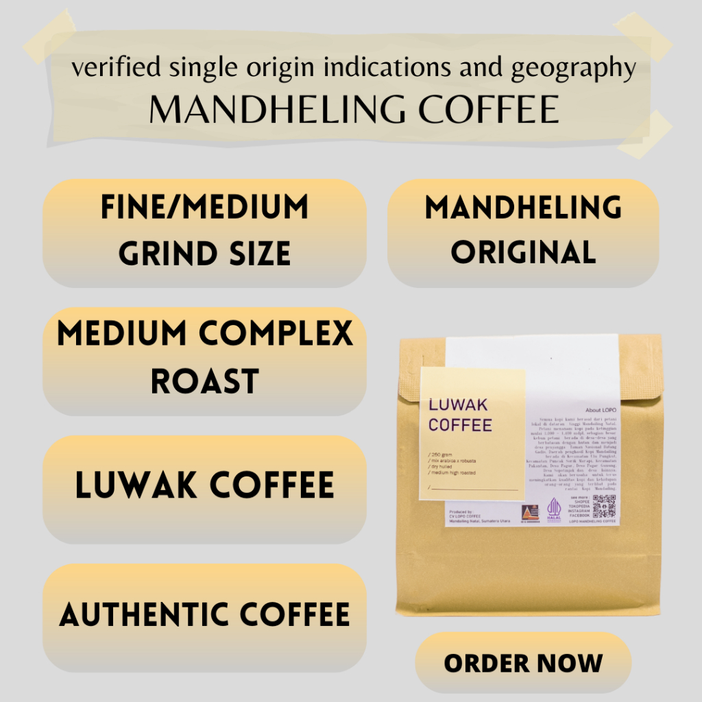 

Kopi Luwak Liar Asli Mandailing (Wild Luwak Mandheling)