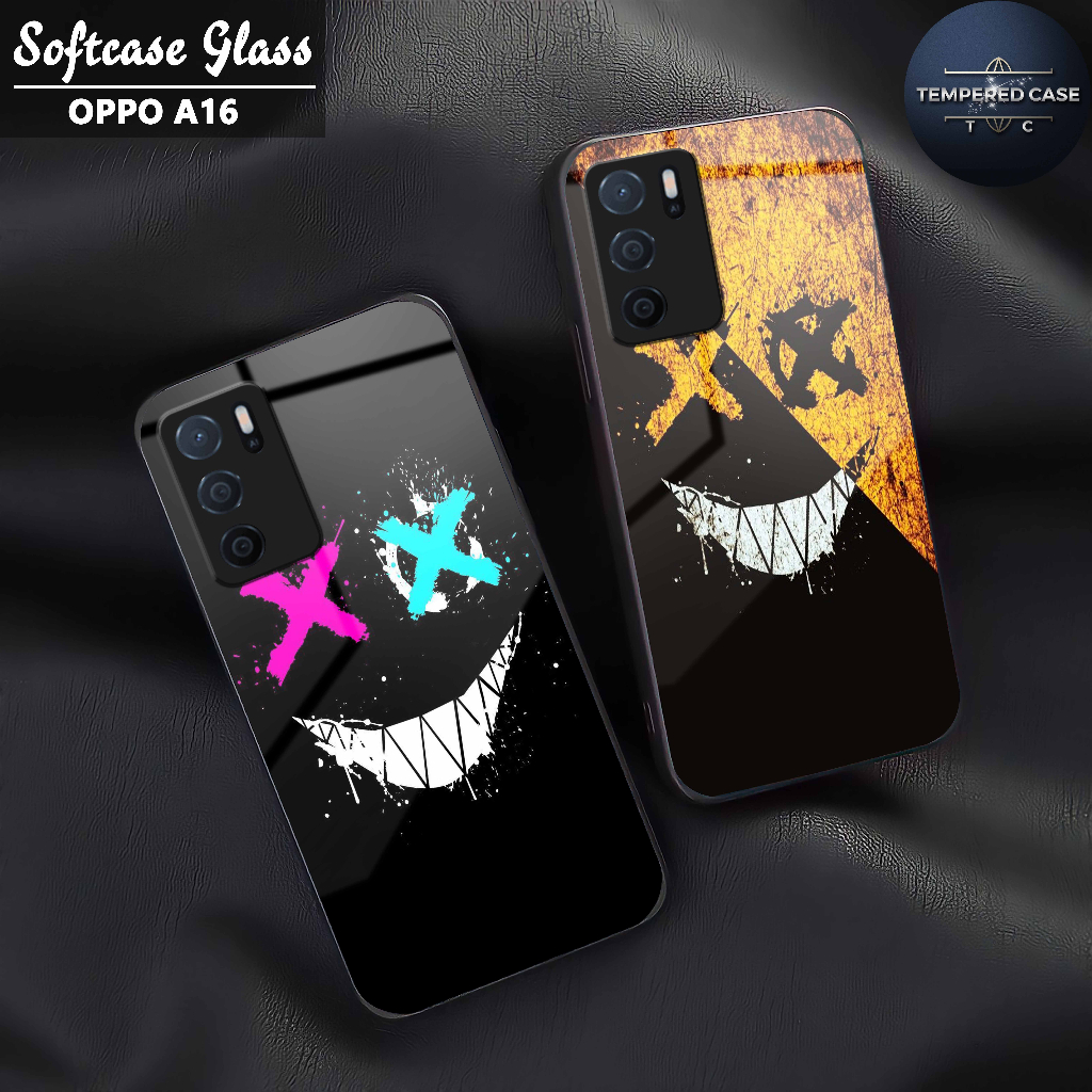 Softcase Glass Kilau glossy Fashion Motif - Case Oppo A16 kaca glossy Casing Hp Oppo A16 mengkilap -