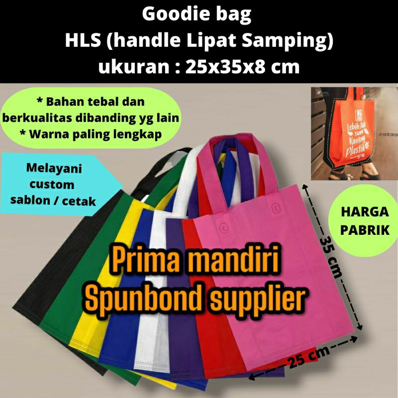 

goodie bag tas spunbond TEBAL 25x35 x 8 cm , tas souvenir , tas promosi ,tas ulang tahun anak