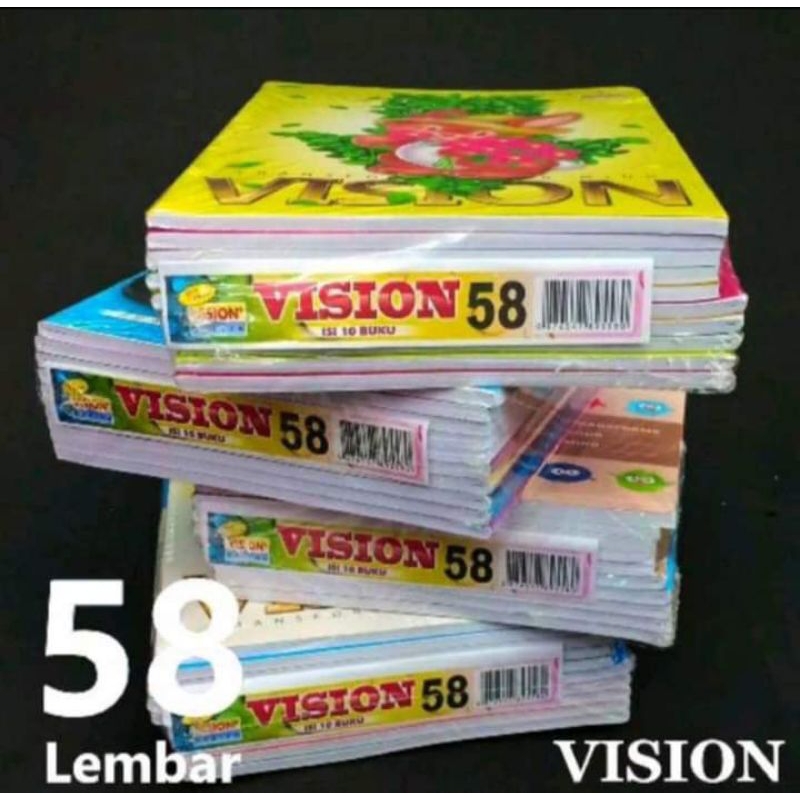 

buku tulis vision 58lembar 1pack isi 10biji