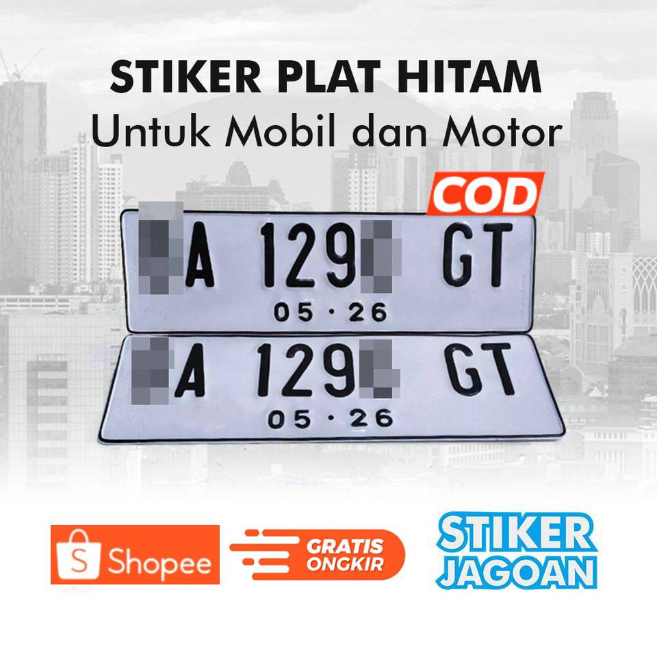 Stiker Cutting Angka Warna Hitam Untuk Plat Putih Mobil Scoutlight skotlet Langsung Bisa Ditempel Mu