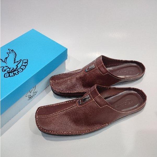 Sepatu Bustong Ukuran Besar Jumbo 44 45 46 Big Size Selop Pria Sandal Tutong Kulit Asli