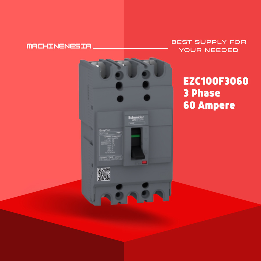 MCCB SCHNEIDER 60A 3 PHASE EASYPACT EZC100F ORIGINAL EZC 3P 60 AMPERE