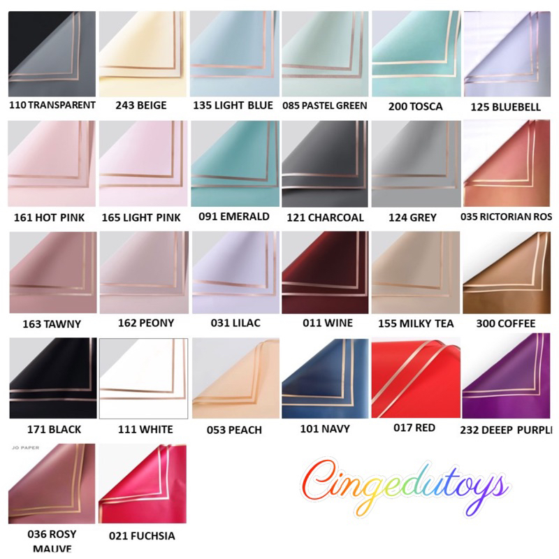 

kertas bunga cellophane list gold isi 20 lembar