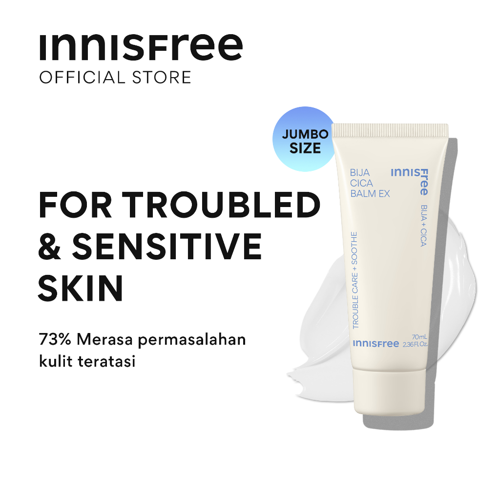 Innisfree Bija Cica Balm 70ml - Pelembap untuk Kulit Berjerawat dan Sensitif