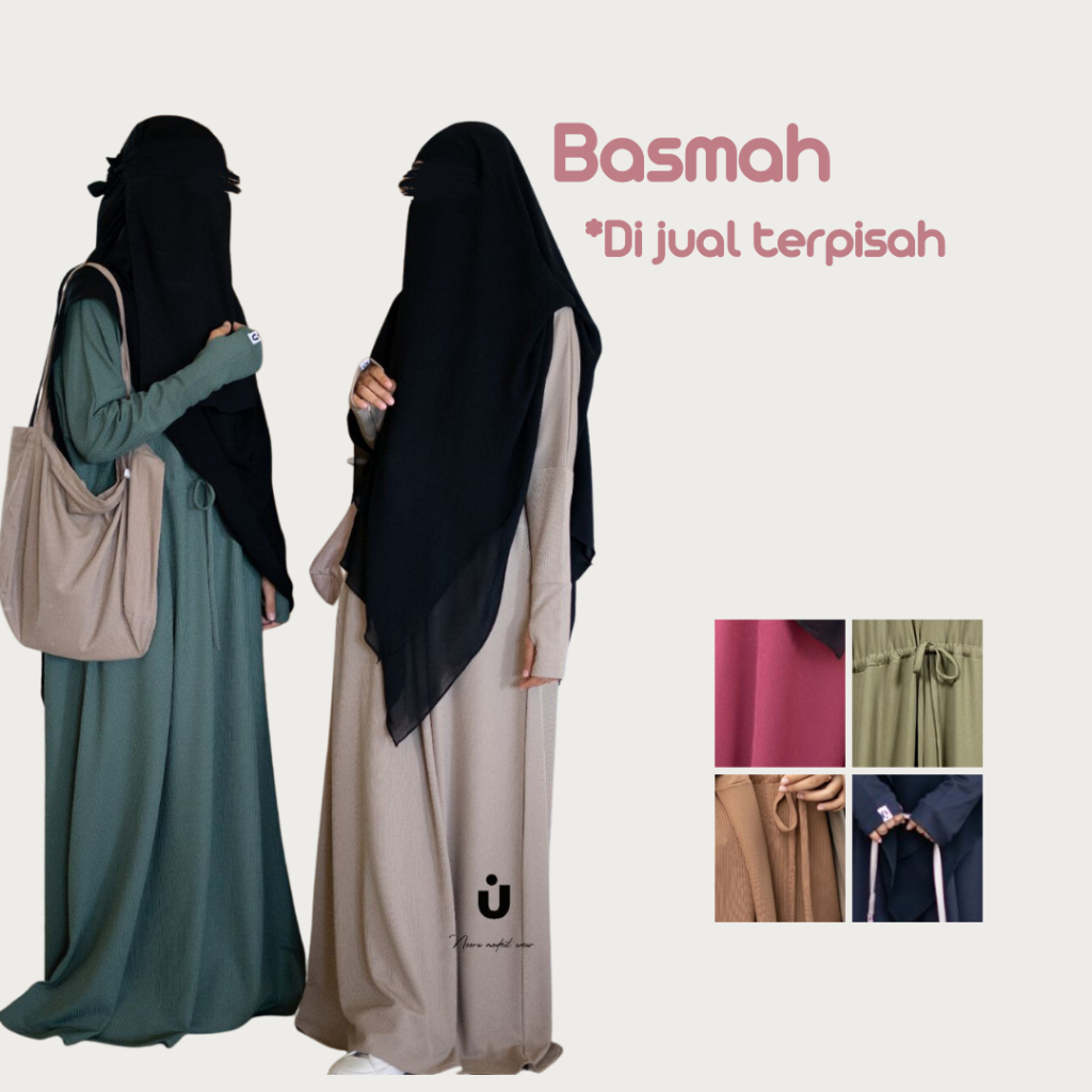 ABAYA GAMIS MANGO KNIT BASMAH BY NOORA