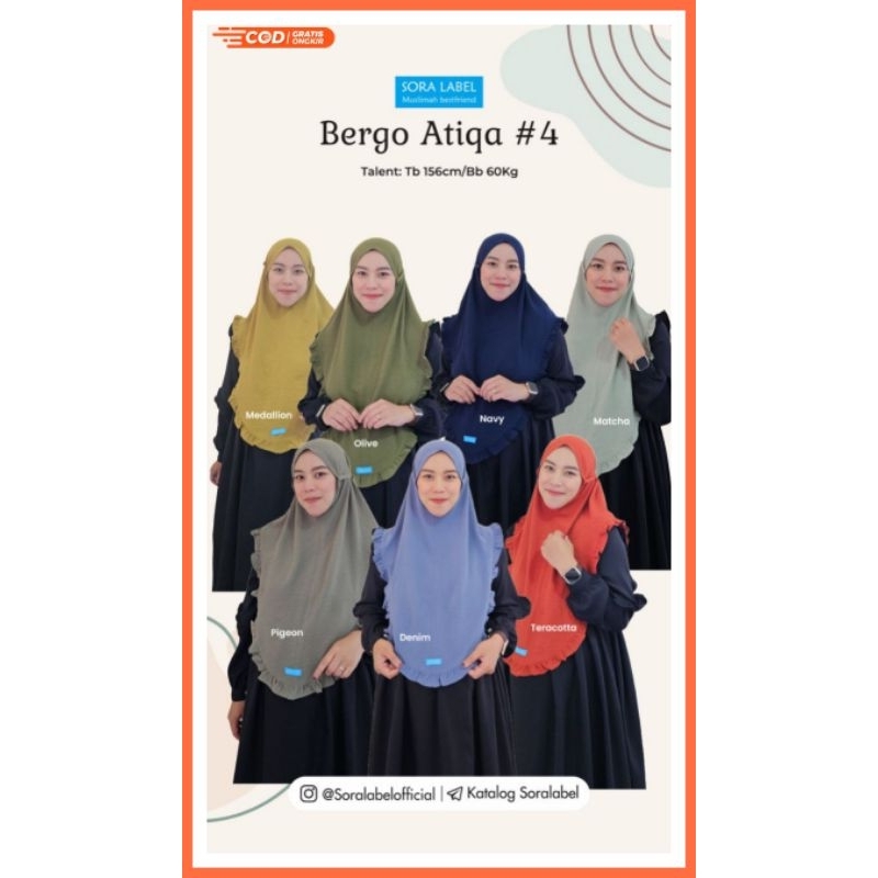 Bergo Atiqa #4 Bergo Kriwil by Soralabel Bergo Kringle Polos