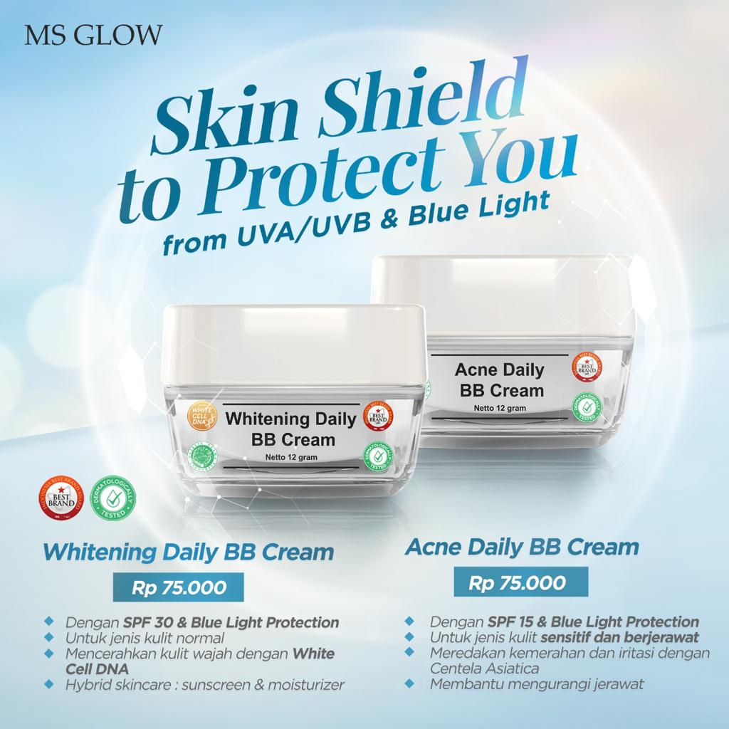 MS Glow Daily Krim Acne BB Cream Krim Wajah Siang Untuk Jerawat