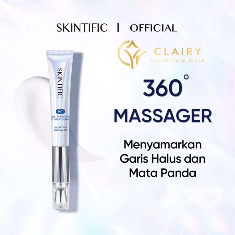 Skintific 360 Crystal Massager Lifting Eye Cream | 3D Peptides Niacinamide 20g