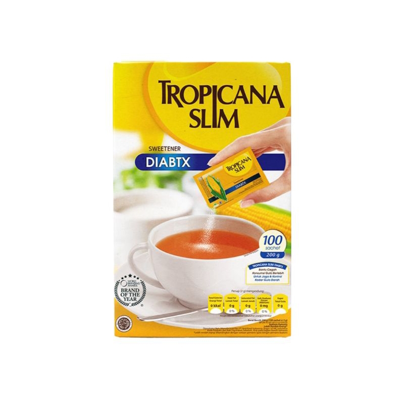 

Tropicana Slim Pemanis Nol Kalori Diabtx 100 x 2gr