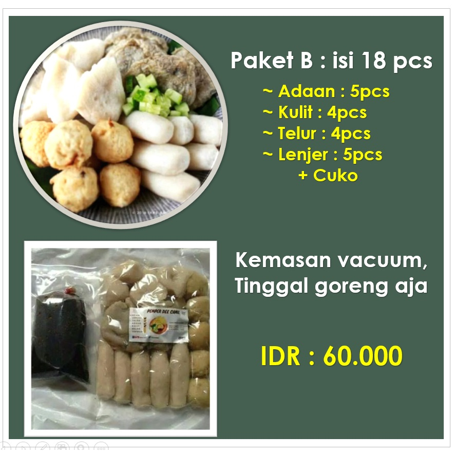 

Pempek palembang (isi 18 pcs)