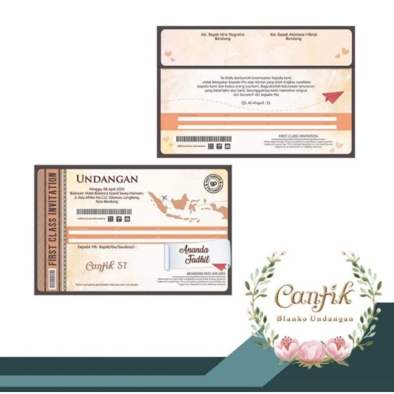 CANTIK 57 Blangko Undangan Nikah Pernikahan Khitanan