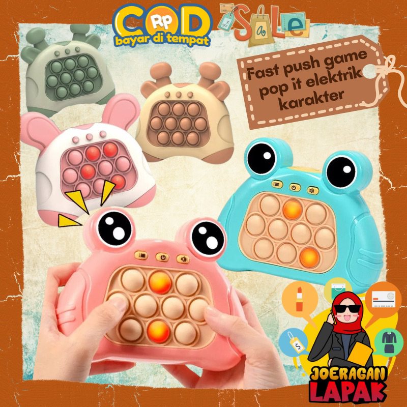 [JOERAGAN LAPAK] FAST PUSH POP IT ELEKTRONIK KARAKTER KATAK KODOK JERAPAH KELINCI MURAH ORIGINAL