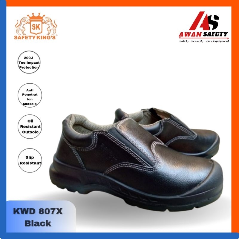SEPATU SAFETY KINGS KWD 807X Original / Sepatu Kerja Safety Pria Kulit Asli Ujung Besi