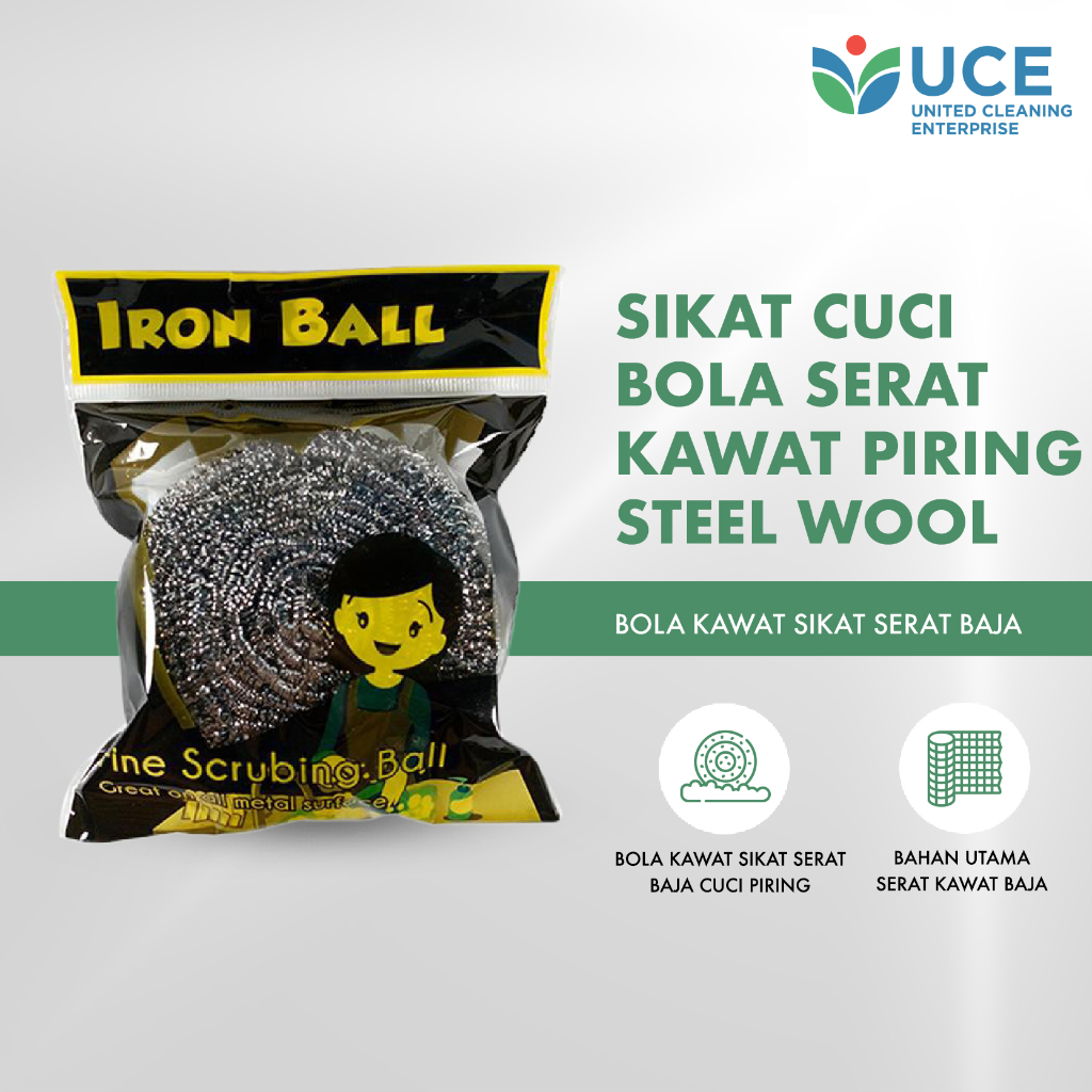 IRON BALL Sikat Cuci Bola Serat Kawat Piring Steel Wool