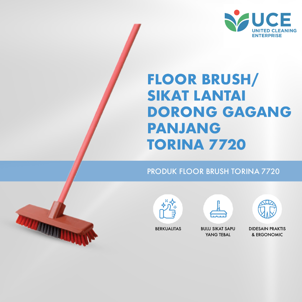 Floor Brush/ Sikat Lantai Dorong Gagang Panjang Torina 7720