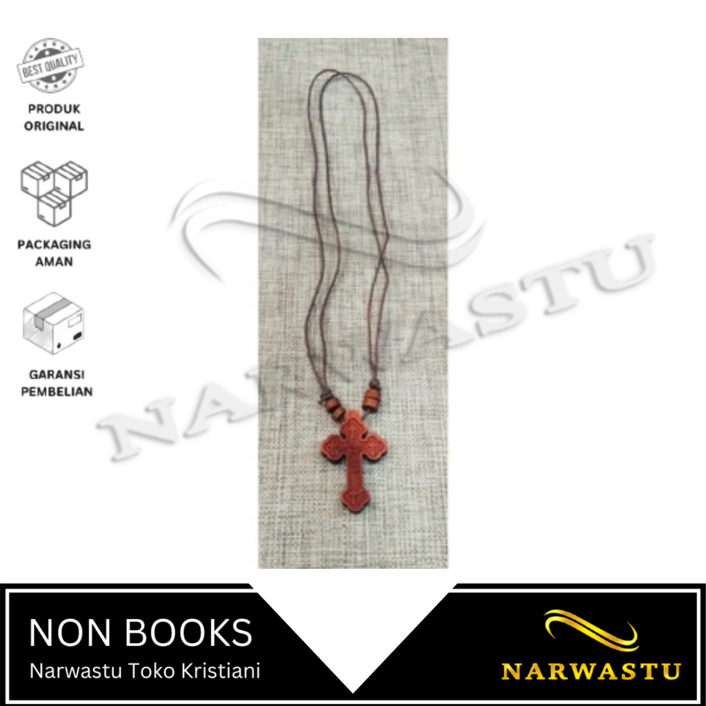 Kalung Salib Kayu Tali - PTR057
