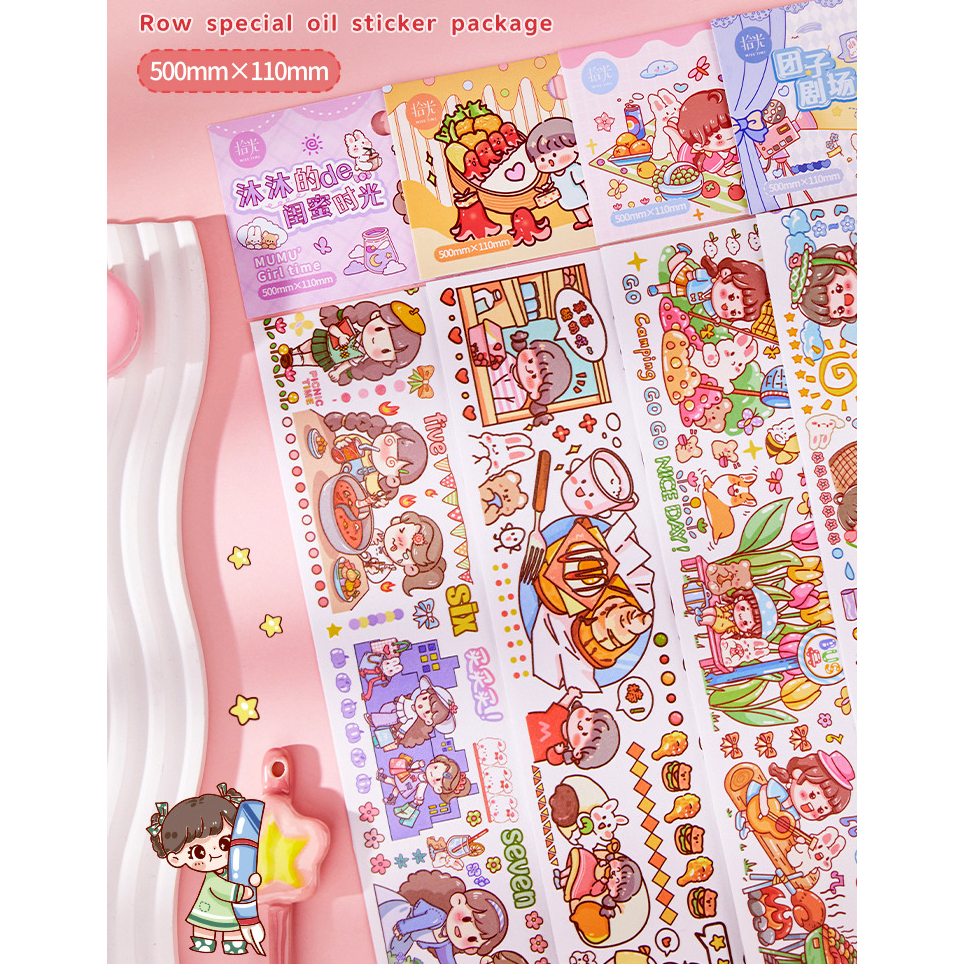 

STICKER JOURNALING WASHI PANJANG MOTIF MOMO LUCU CUTE TEMA KULINER STIKER