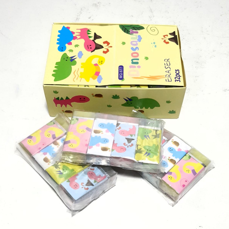 

Harga Grosir ( 1Packs/4pcs ) Penghapus Eraser Besar Karakter LOVE,BUNGA,DINOSAURUS 6.5X1.7X1.5cm