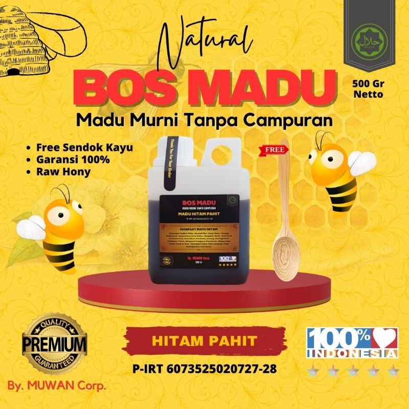 

BOS MADU | Madu Hitam Pahit 500gr | 100% Madu Murni