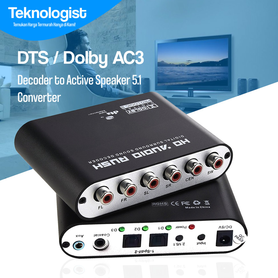 DTS / Dolby AC3 Decoder to Active Speaker 5.1 Converter
