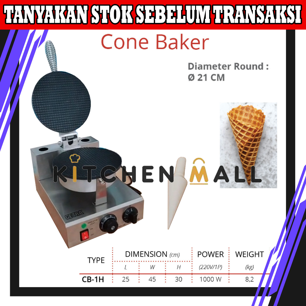 GETRA CB-1H cone baker / mesin wafel / pembuat cone es krim