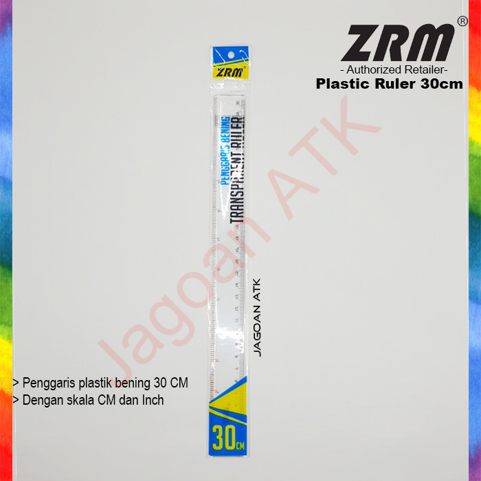 

Plastic Ruler / Penggaris Plastik ZRM 30cm 1 Box 12 Pcs