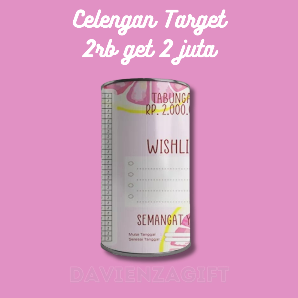 Celengan Target 2 Juta Pecahan 2k Ukuran 20x10cm