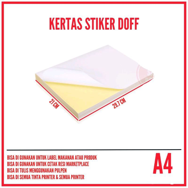 

Kertas Stiker A4 HVS Doff dan Chromo Glossy