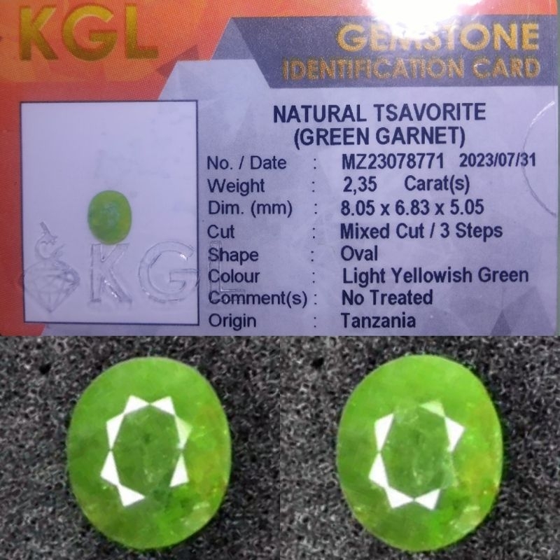 NATURAL TSAVORITE GARNET 2.35 CTS HQ