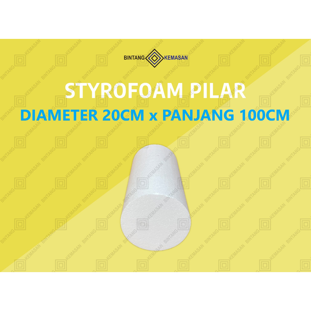 Styrofoam Pilar/Bulat/Tabung Diameter 20cm/Styrofoam Dekorasi/Pilar Gabus