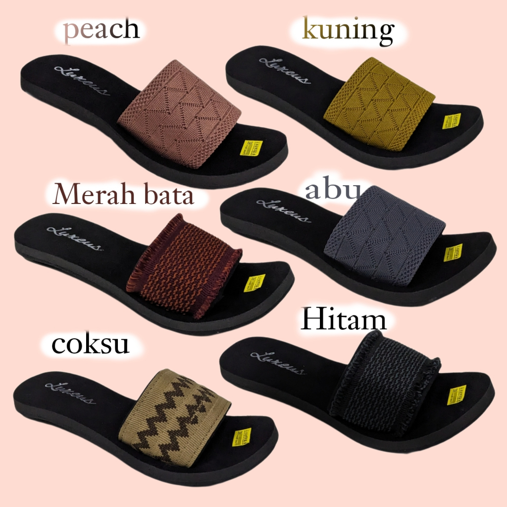 Sandal Wanita Rajut Kondangan Kekinian Slop Slip On Terbaru