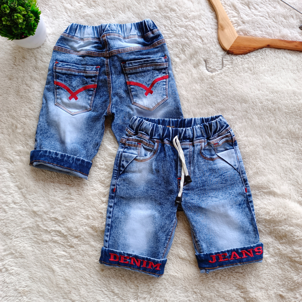 Celana Jeans Pendek Anak Laki Laki Cowok 5-12 Tahun Celana Pendek Anak Cowok