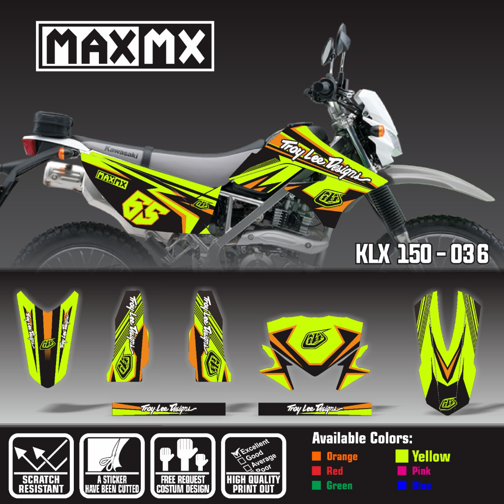 decal stiker fullbody keren klx 150 old hijau hitam oren