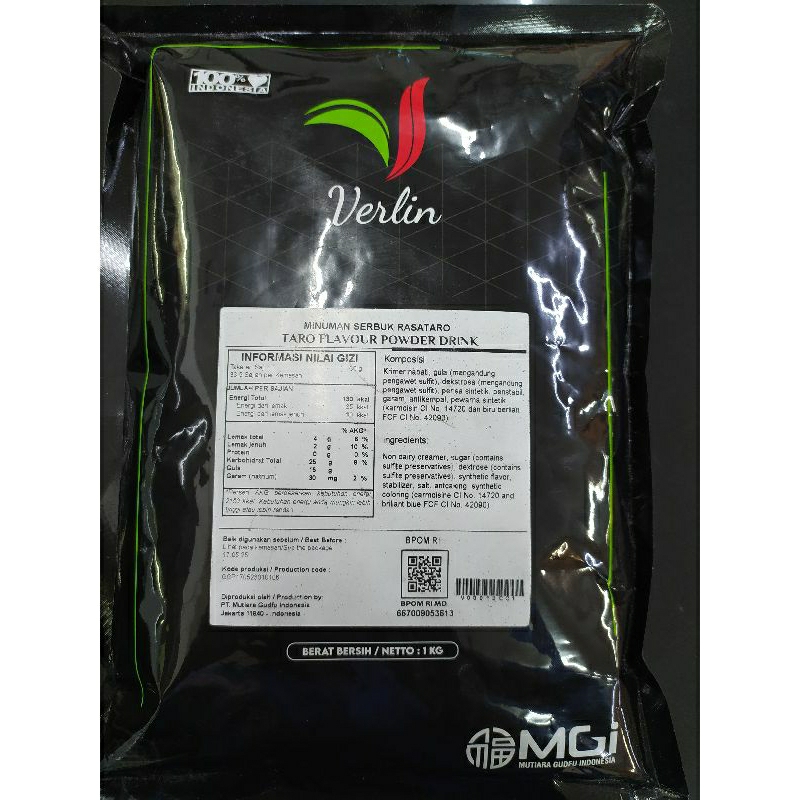 

Bubuk minuman verlin rasa taro 1kg