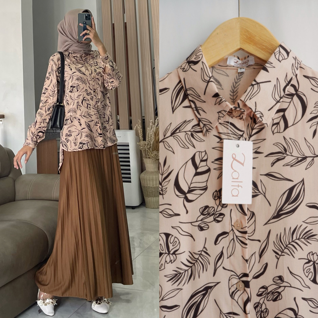 CALATEA blouse by ZALFA OUTFIT / kemeja rayon motif