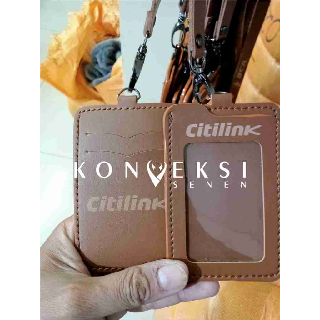 

ID CARD HOLDER CITILINK NAMETAG LANYARD Gantungan ID CARD CITILINK TEMPAT ATM TEMPAT KARTU bahan dari Kulit PU
