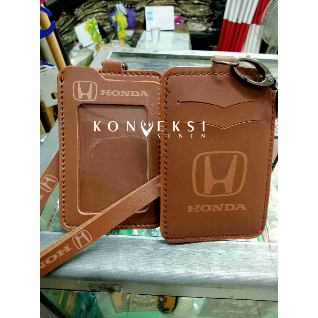 gantungan kulit id card lanyard name tag honda tempat kartu | lanyard honda