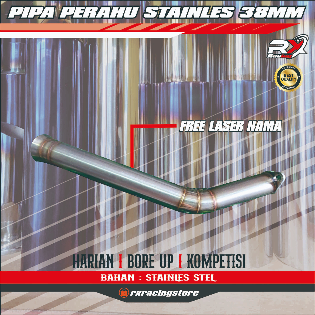 knalpot perahu pipa 38 stainles harian / balap