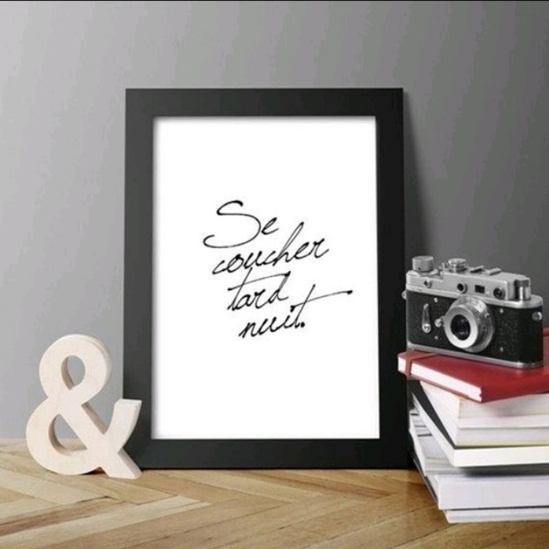 Frame / Bingkai Foto A4 (24x18cm) Minimalis Hitam