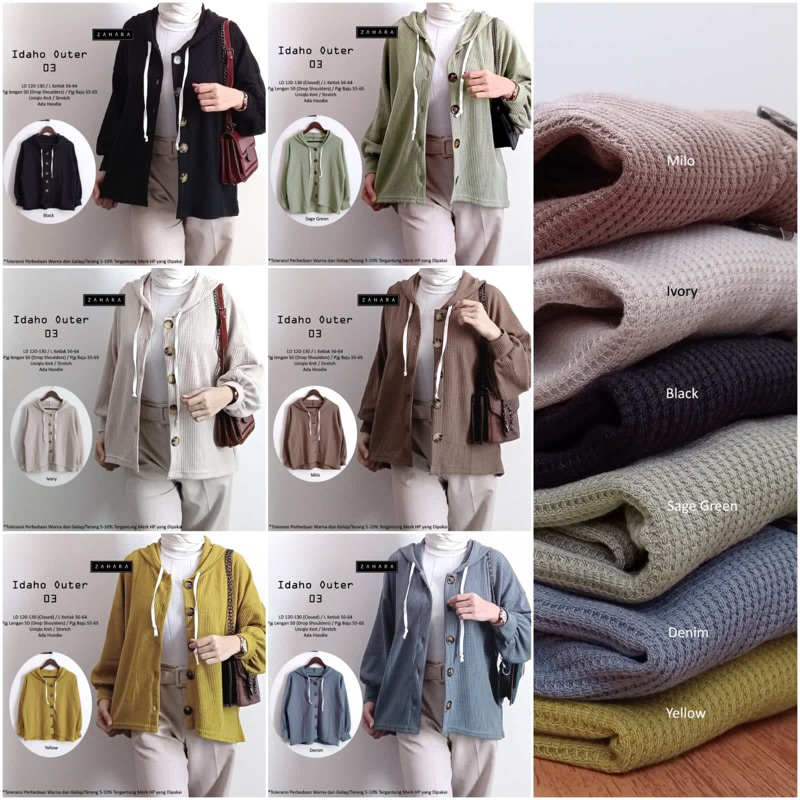 Zahara outer idaho cardigan | rib stretch LD 130 ada hoodie